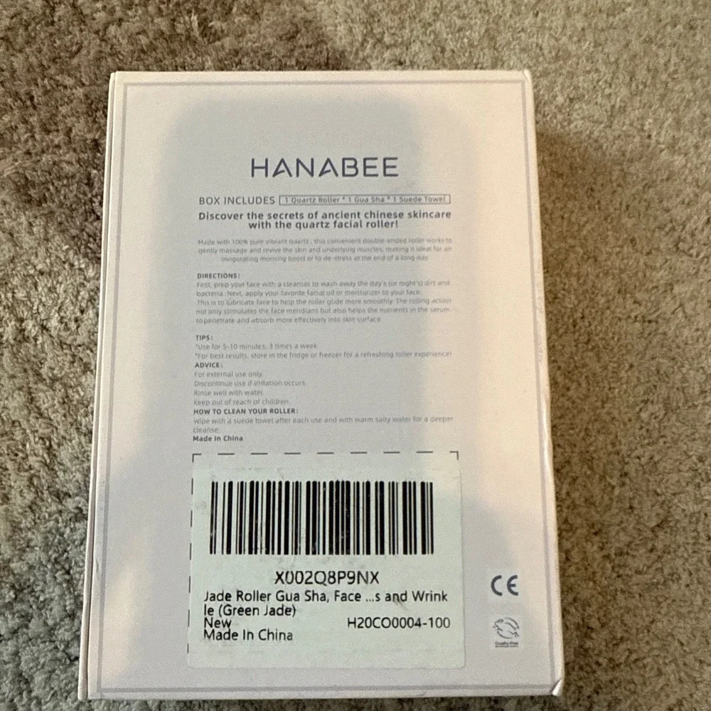 HANABEE Original Quartz Roller Gua Sha Set Anti‎ Aging Skin Care Tool New